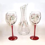 Pfaltzgraff Winterberry Wine Glasses and Carafe, Set of 2