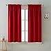 Deconovo Blackout Curtains Room Darkening Thermal Insulated Curtain Panels Rod Pocket for Living Room Red 38 x 45 Inch 2 Panels
