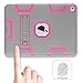 TOPSKY iPad Air 2 Case, iPad A1566/A1567 Kids Proof Case, Heavy Duty Shockproof Rugged Armor Defender Kickstand Protective Cover Case for iPad Air 2 Grey Pink