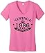 30th Birthday Gift Vintage 1992 Perfect Aged Crown Juniors Vneck Medium TrPnk