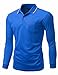 Xpril Men's Basic Collar Polo Long Sleeve Pocket Point T-Shirt