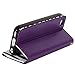 iPhone 5C Case, iPhone 5C Flip Case - E LV Deluxe Zebra Print Interior PU Leather Wallet Purse Flip Folio Stand Case Cover for iPhone 5C with 1 Stylus and 1 Clear Screen Protector (Purple)