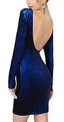 General Print Long Sleeves Velvet Backless  Dress