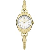Oasis Women's Quartz Watch with Gold Dial Analogue Display and Gold Stainless Steel Bracelet B1437