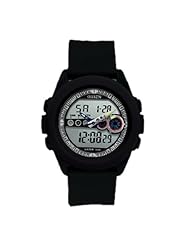 OHSEN YI-AD1215-1 LCD Lady Mens Dual Time Date Digital Sport Quartz Watch Black