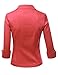 Doublju Womens 3/4 Sleeve Peaked Collar Cropped Blazer