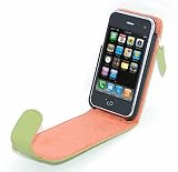 Produkt-Bild: MaryCom PREMIUM QUALIT&Auml;T Leder Handytasche gr&uuml;n f&uuml;r Apple iPhone 3G / 3Gs Smartphone + gratis Displayschutzfolie / LTG I3G