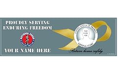 National Guard Enduring Freedom Bumper Sticker(Yellow Ribbon inset)