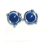 Sterling Silver Blue Lapis Post Stud Earrings. Native American