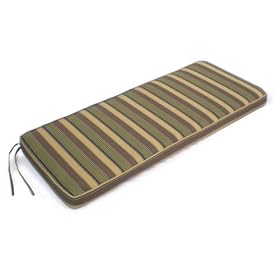 4 Foot Bench Cushion, Black, Olive, Gold Stripe