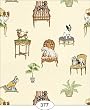 Dollhouse Wallpaper " Fifi and friends in Cream "