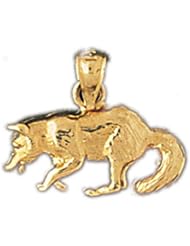 Dazzlers Solid 14k Gold Fox Charm Pendant Available in three colors from jewelsberry (weights: 1.7 grams only)