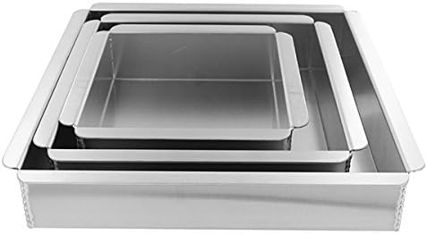 Cake Pan Set of 3, Square 2 Inches (6", 8" 10") by Magic Line