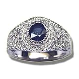 .28 ct 5.5mm Rd Sapphire Ladies White Antique Filigree Ring .28 ct 5.5mm Rd Sapphire Ladies White Antique Filigree Ring