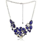 Sparkling Sage Jewel Jeweled Silver-Tone Bib Neckla
