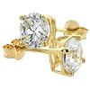 14K Gold 1/2 Carat Size (5 mm ea) Brilliant Cut Basket Set CZ Stud Earrings