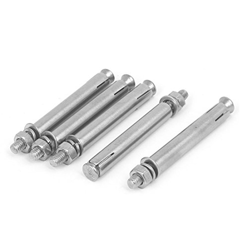 uxcell M6 x 80mm 304 Stainless Steel Sleeve Anchor Hex Nut Expansion Bolt 5PCS