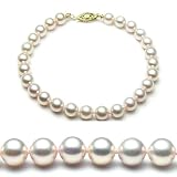 AugustinaJewelry AAA Quality Akoya Saltwater Cultured Pearl Bracelet 7-7.5 Inches 6-6.5mm White Pearls
