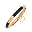 14k Gold & Black Onyx Bangle Bracelet- 7"