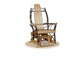 Rustic Hickory Single Glider - Hickory and Oak - Amish Made