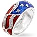 Jewelry : RED, WHITE, BLUE ENAMEL RING SIZES 5-13 USA Flag