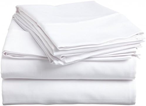 White Solid 100%Pima Cotton Cotton 500 Thread Count Gokul Linen RV King 72X80 Inch Size 1 Fitted Sheet & 2 Pillow Case Pocket Depth 26 Inch Drop