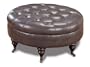 Mocha Bycast Leather Coffee Table Ottoman with Wood Legs
