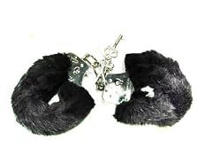 Fetish Fantasy Black Furry Metal Handcuffs Bondage Cuffs