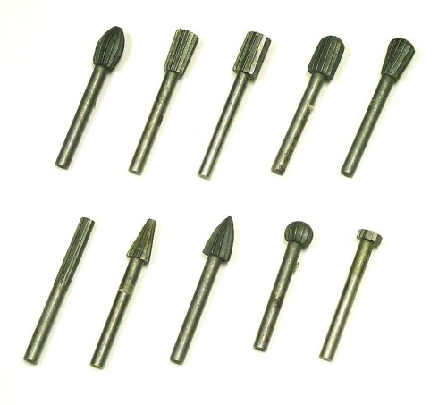 10 pc Alloy Steel Burs Rotary Tool