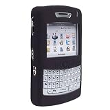 Blackberry 8800 8830 PDA Accessory Bundle Kit- Black Silicone Skin Case + Premium Reusable LCD Screen Guard Protector with Lint Cleaning Cloth By Ikross