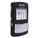 Blackberry 8800 8830 PDA Accessory Bundle Kit- Black Silicone Skin Case + Premium Reusable LCD Screen Guard Protector with Lint Cleaning Cloth By Ikross