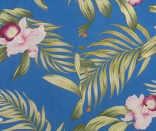 Pacific Orchid Women's Hawaiian Aloha Pull-Over Tank Top Blouse in Periwinkle Blue - M