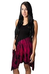 Tank Tie Dye Print Rayon/Spandex  Dress