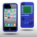 GAMEBOY AUFDRUCK SILIKON SKIN CASE SCHUTZH�LLE F�R IPHONE 4 IN BLAU
