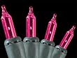 Set of 50 Purple-Pink Everglow Mini Christmas Lights - Green Wire