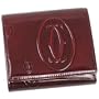 Cartier - Happy Birthday Coin / Banknote / Credit Card Holder Wallet in Burgundy Patent Calfskin
