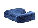HAPPYWHS Coccyx Orthopedic Memory Foam Seat Cushion/seat Pad/chair Pad/ Chair Cushion/ Office Cushion/car Cushion/stool Cushion-relieve Spinal Compression Nerve Pain, Sciatica and Pressure Off Back and Legs-thickening Version-Size:15.7''*11.5''*3.5'' (Nav