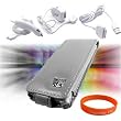 Apple iPod Nano 5th Generation (5G Video) Premium **VG BRAND** Leather Flip Case Cover **SILVER** + Apple Ipod Nano Car Charger + Apple Ipod Nano Wall Charger + Apple Ipod Nano Data Cable + Vangoddy ?(Trademarked) Orange Silicone Wrist Band!!!