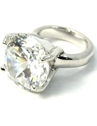 .925 Sterling Silver " Engagement Ring with White CZ " Bead Compatible with Pandora Chamilia Kay Troll Bracelet