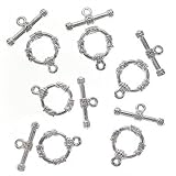 Real Silver Plate Wrapped Style Toggle Clasp 14mm (6 Sets)