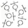 Real Silver Plate Wrapped Style Toggle Clasp 14mm (6 Sets)