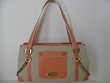 AUTHENTIC MAXX New York SW270 Natural Tan Canvas & Pink Blush Leather Handbag Satchel