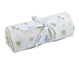 UNDER THE NILE APPAREL Unisex-baby Newborn Muslin Swaddle Blanket, Sage/Yellow, 45 Inch x45 Inch