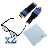Buy GTMax 25FT HDMI Flat Cable + 2X 3D Polarized Glasses for VIZIO; Panasonic; Sharp;...