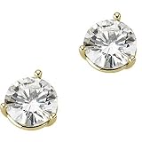 1 1/2 Ct Moissanite Stud Earrings In 14K Yellow Gold
