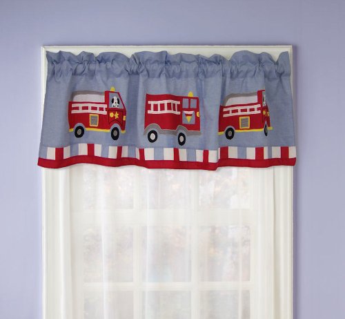 Cotton Fire Truck Valance
