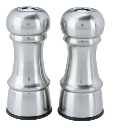 Trudeau 4-1/2-Inch Stainless Steel Pepper Shakers