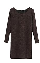 Knit Long Sleeves General Print Spring  Dress