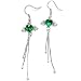 Stunning Angel Cut Sterling Silver Simulated Emerald Dangle Earrings EA446
