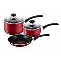 Tefal Bistro 3-Piece Cookware Set, Red